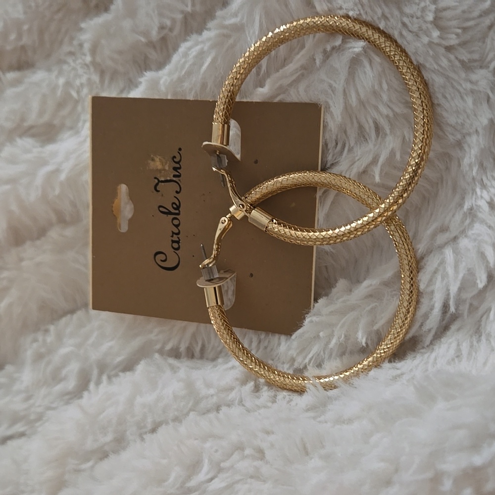Gold colored hoop earrings